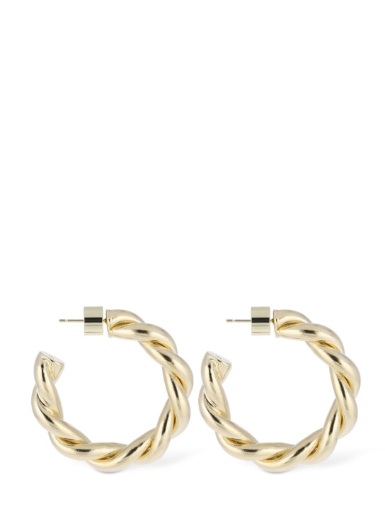 Jennifer Fisher: Twisted Lilly mini hoop earrings - Altın Rengi - women_0 | Luisa Via Roma