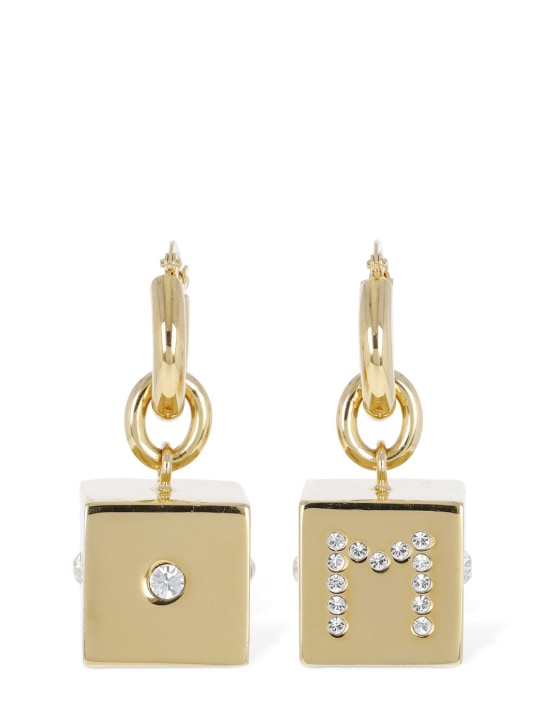 Marni: Ohrringe mit Würfeln und Kristallen - Gold/Kristall - women_0 | Luisa Via Roma