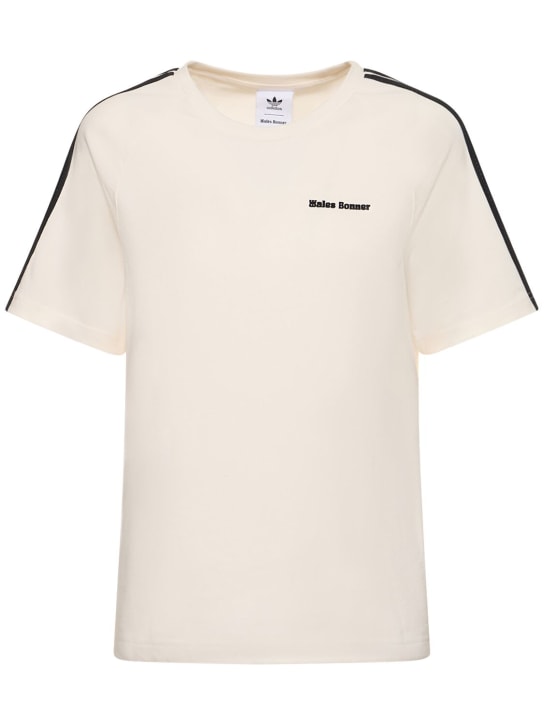 adidas Originals: T-shirt en coton biologique Wales Bonner - Chalk White - women_0 | Luisa Via Roma