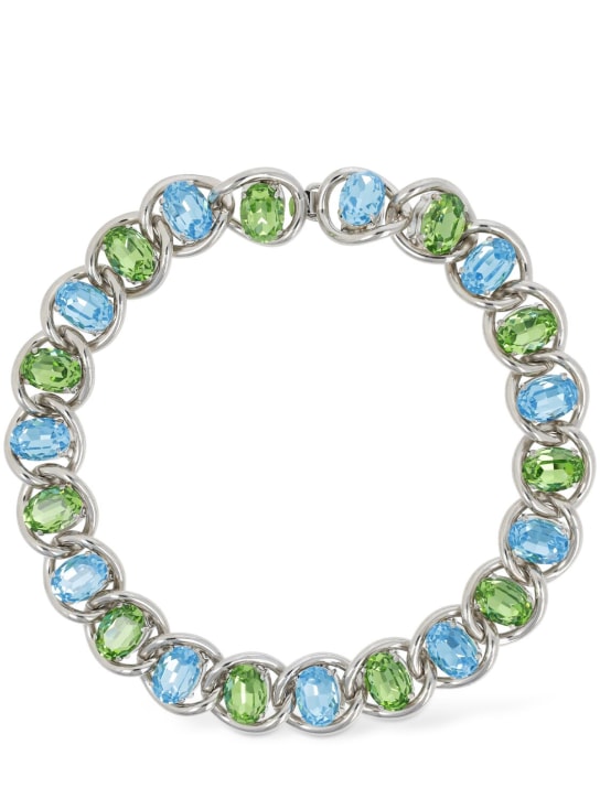 Marni: Collana con cristalli - Blu/Verde - women_0 | Luisa Via Roma