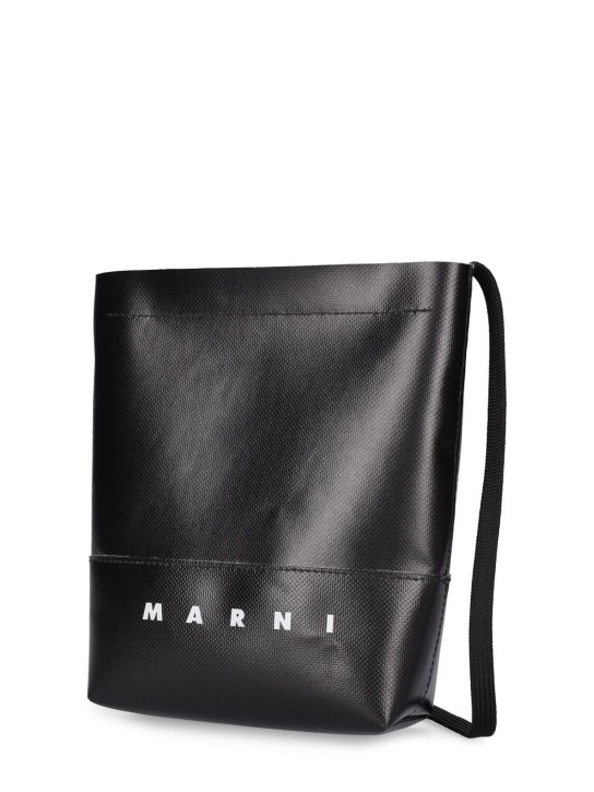 Marni: Logo TPU crossbody bag - Black - men_1 | Luisa Via Roma