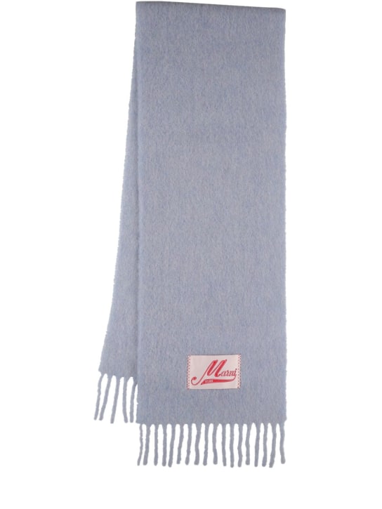 Marni: Brushed alpaca blend scarf - Iris Blue - women_0 | Luisa Via Roma