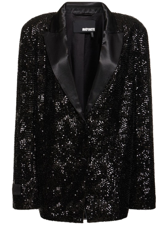 Rotate: Oversize sequined blazer - Black - women_0 | Luisa Via Roma