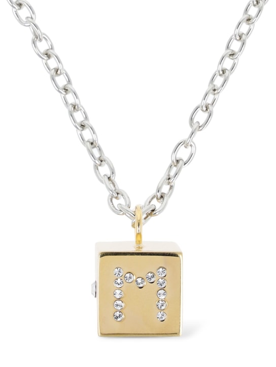 Marni: Dice & crystal collar necklace - Altın/Gümüş - women_0 | Luisa Via Roma