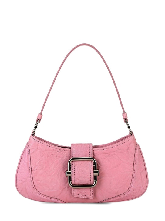 Osoi: Small Brocle leather shoulder bag - Crinkle Pink - women_0 | Luisa Via Roma