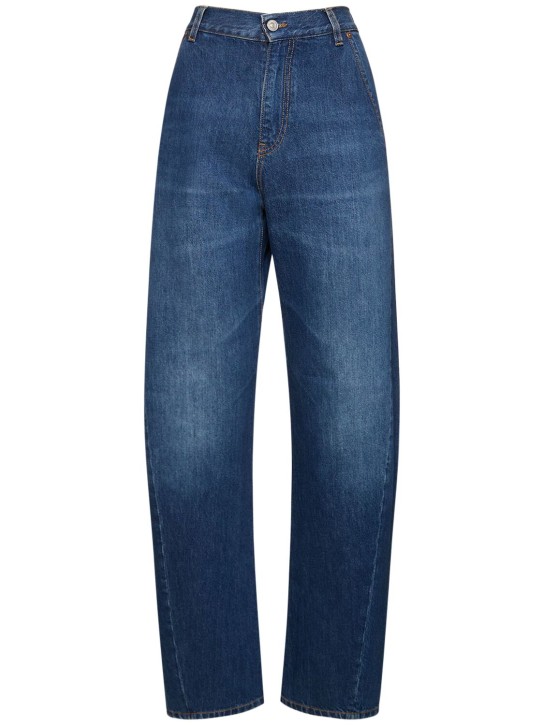Victoria Beckham: Jeans anchos de denim - Azul - women_0 | Luisa Via Roma