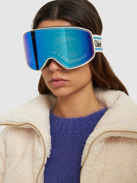 Chloé: Mountaineering ski goggles - Beige/Multi - women_1 | Luisa Via Roma