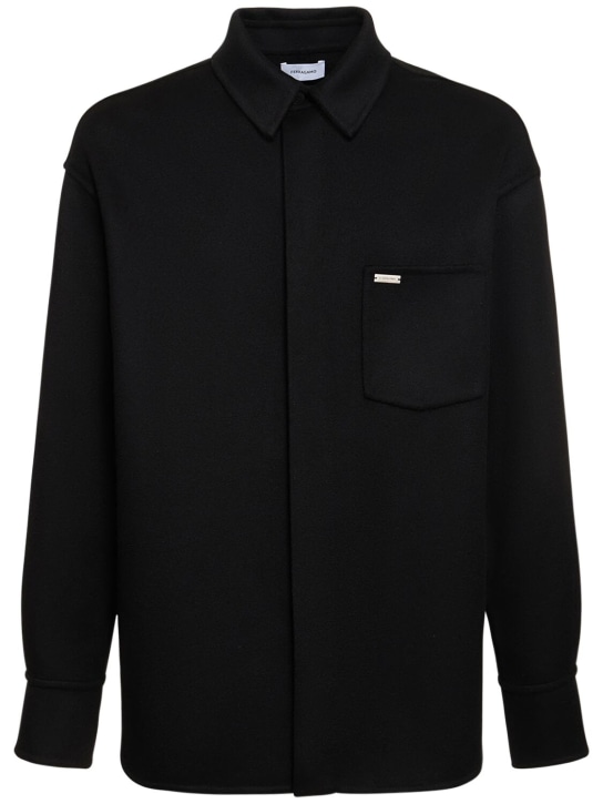 Ferragamo: Wool & cashmere overshirt - Black - men_0 | Luisa Via Roma