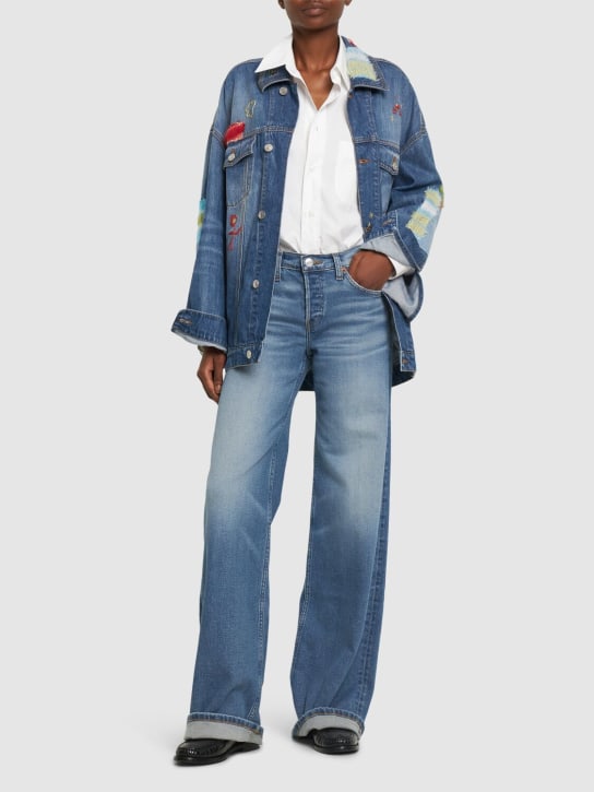 Marni: Cotton denim jacket w/ patches - women_1 | Luisa Via Roma