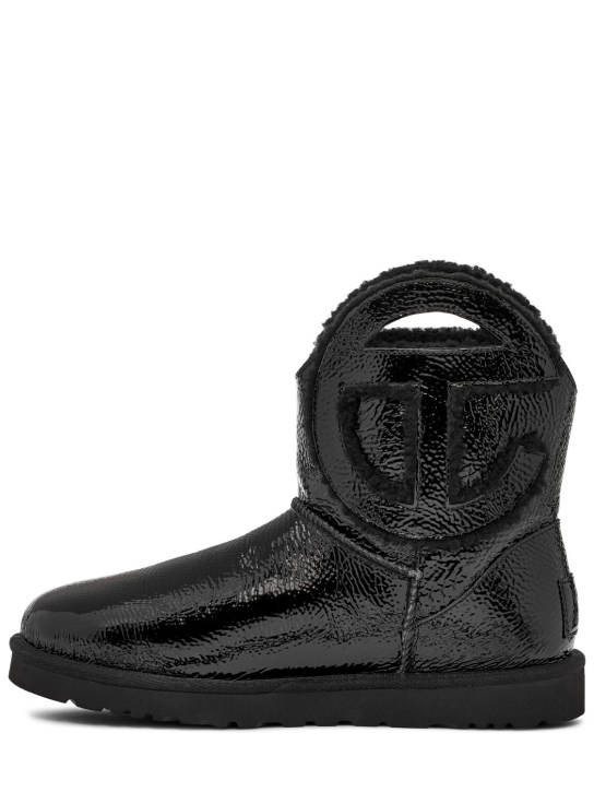 Ugg X Telfar: 10mm Telfar Mini crinkled patent boots - Black - men_2 | Luisa Via Roma