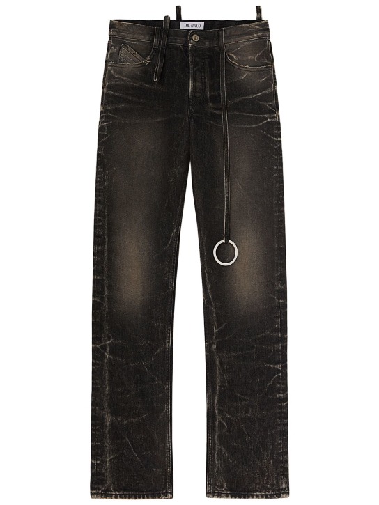 The Attico: Denim straight jeans w/ ring detail - Multicolor - women_5 | Luisa Via Roma