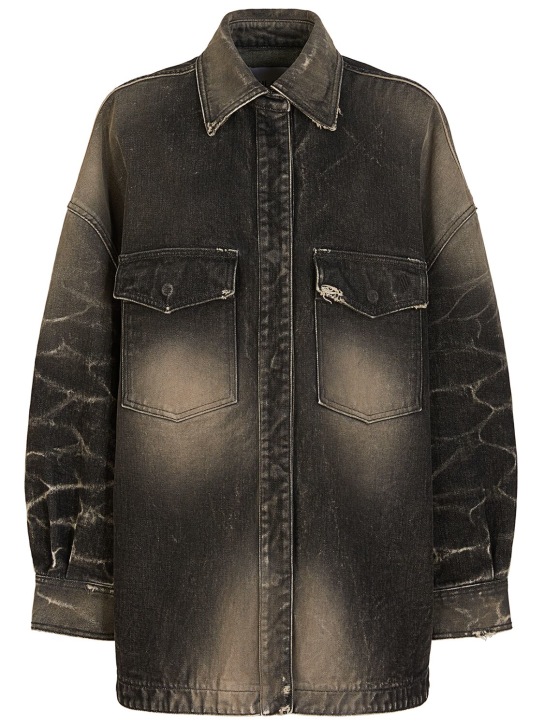 The Attico: Denim shirt jacket w/ patch pockets - Multicolor - women_5 | Luisa Via Roma