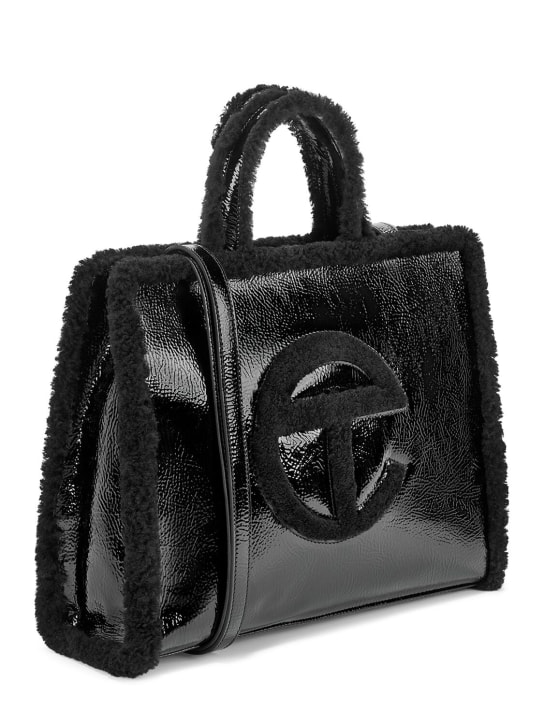Ugg X Telfar: Medium Telfar Crinkle patent shopper bag - women_1 | Luisa Via Roma
