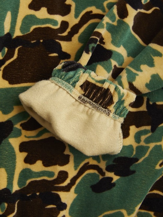 Mini Rodini: Sweat-shirt en coton biologique imprimé camouflage - Vert Militaire - kids-boys_1 | Luisa Via Roma