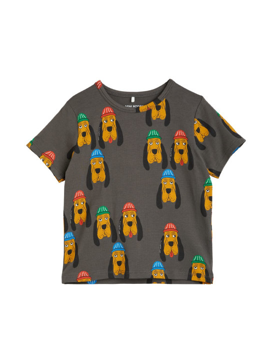 Mini Rodini: T-Shirt aus Bio-Baumwolle mit Druck - Dunkelgrau - kids-boys_0 | Luisa Via Roma