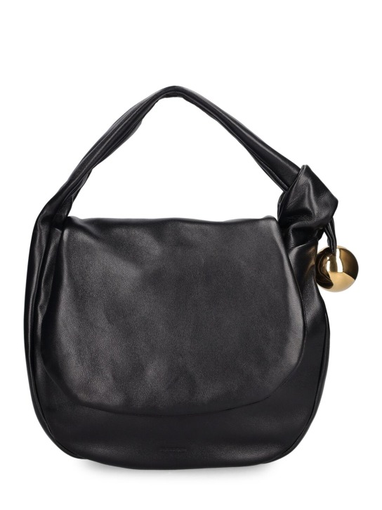 Jil Sander: Sphere nappa leather shoulder bag - Black - women_0 | Luisa Via Roma