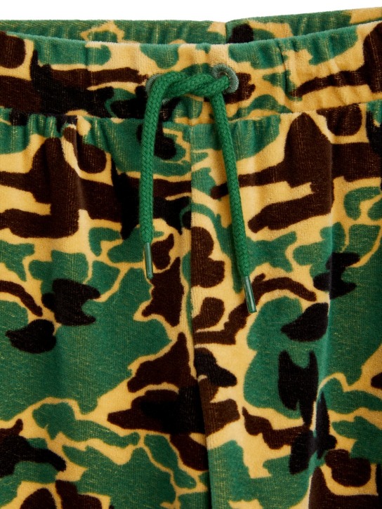 Mini Rodini: Pantalon en coton bio imprimé camouflage - Vert Militaire - kids-boys_1 | Luisa Via Roma