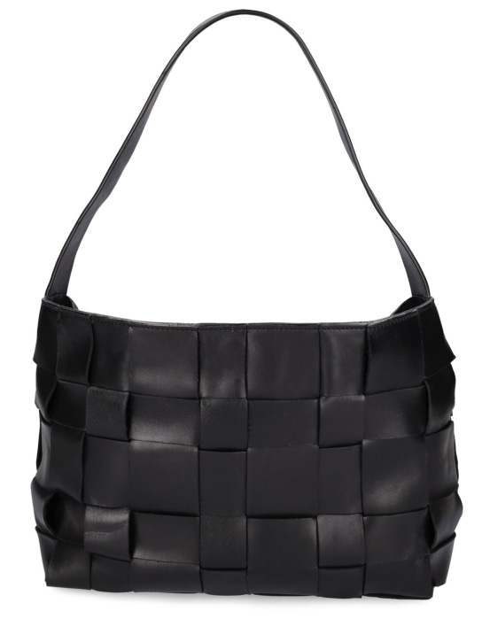 St. Agni: Mini Woven leather shoulder bag - Black - women_0 | Luisa Via Roma