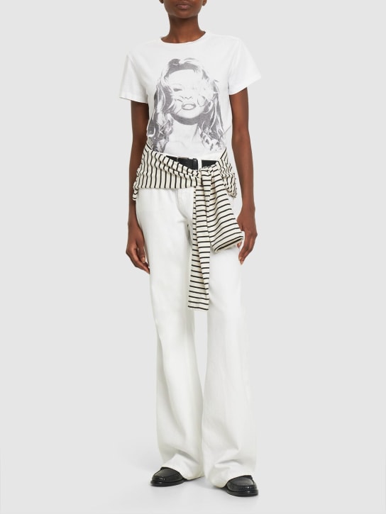 RE/DONE: RE/DONE & Pam printed jersey t-shirt - Beyaz - women_1 | Luisa Via Roma