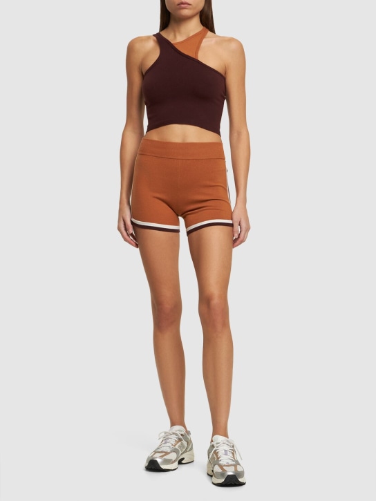 Nagnata: Retro high waist shorts - Brown - women_1 | Luisa Via Roma