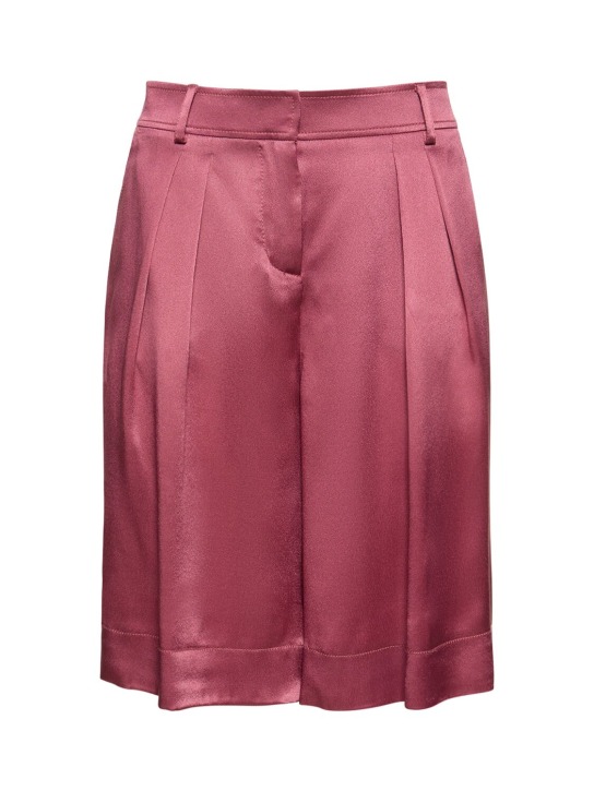 Alberta Ferretti: Satin shorts - Dark Pink - women_0 | Luisa Via Roma