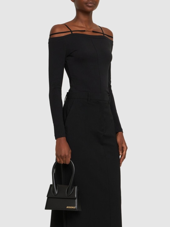 Jacquemus: Le Chiquito Moyen leather bag - Black - women_1 | Luisa Via Roma
