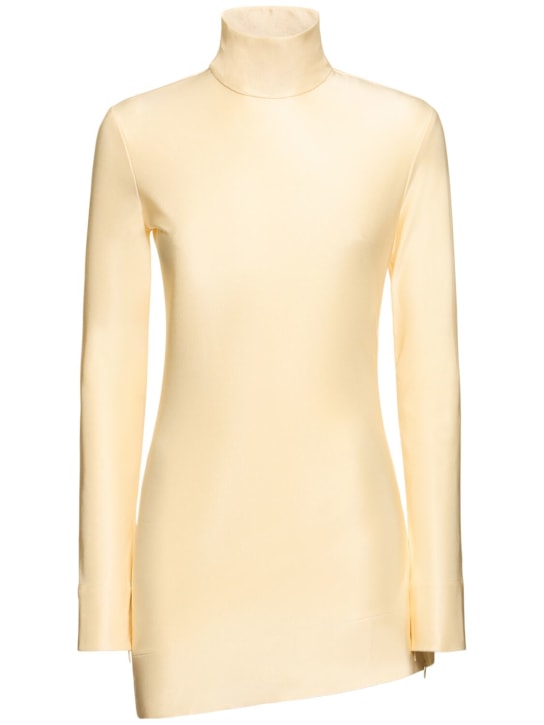 Jil Sander: Compact matte viscose jersey top - Ivory - women_0 | Luisa Via Roma