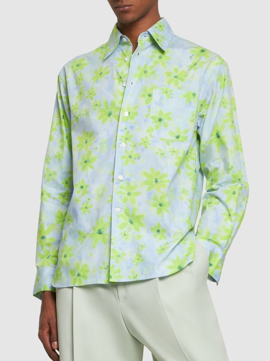 Marni: Flower print cotton poplin shirt - men_2 | Luisa Via Roma