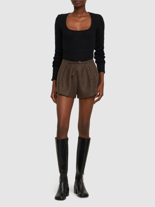 Jacquemus: La Maille Dao mohair blend knit sweater - Black - women_1 | Luisa Via Roma