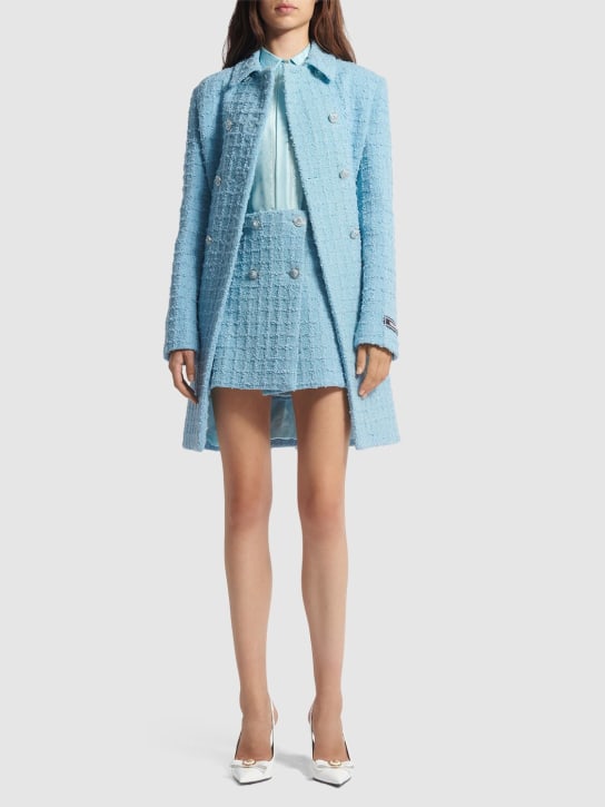 Versace: Tweed mini skirt - Açık Mavi - women_1 | Luisa Via Roma