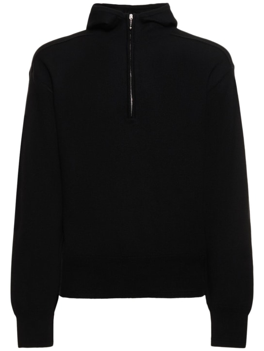 Burberry: Half-zip wool sweater - Black - men_0 | Luisa Via Roma