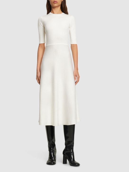 Gabriela Hearst: Seymore wool blend knit midi dress - Ivory - women_1 | Luisa Via Roma