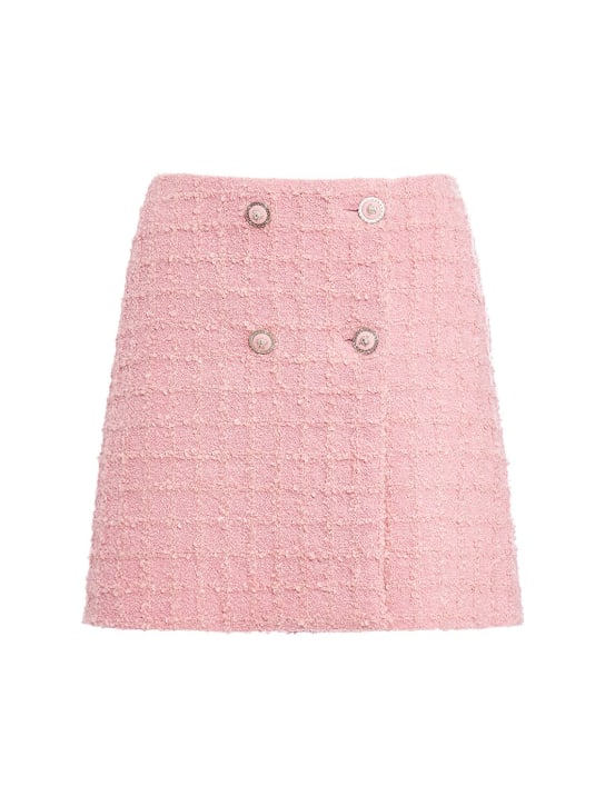 Versace: Tweed mini skirt - Pink - women_0 | Luisa Via Roma