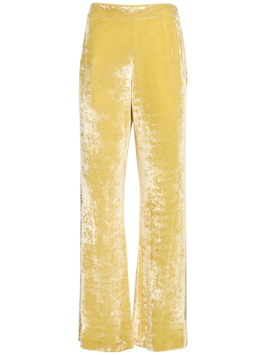 Jil Sander: Velvet jersey straight pants - Yellow - women_0 | Luisa Via Roma
