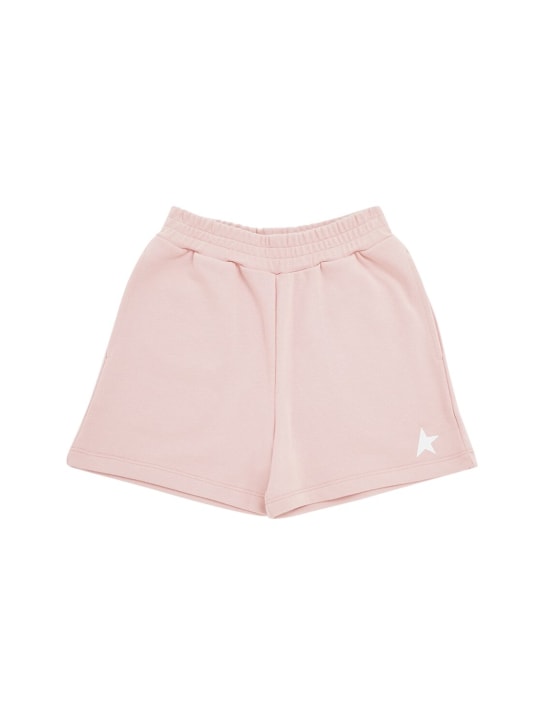 Golden Goose: Star cotton blend sweat shorts - Pembe - kids-girls_0 | Luisa Via Roma