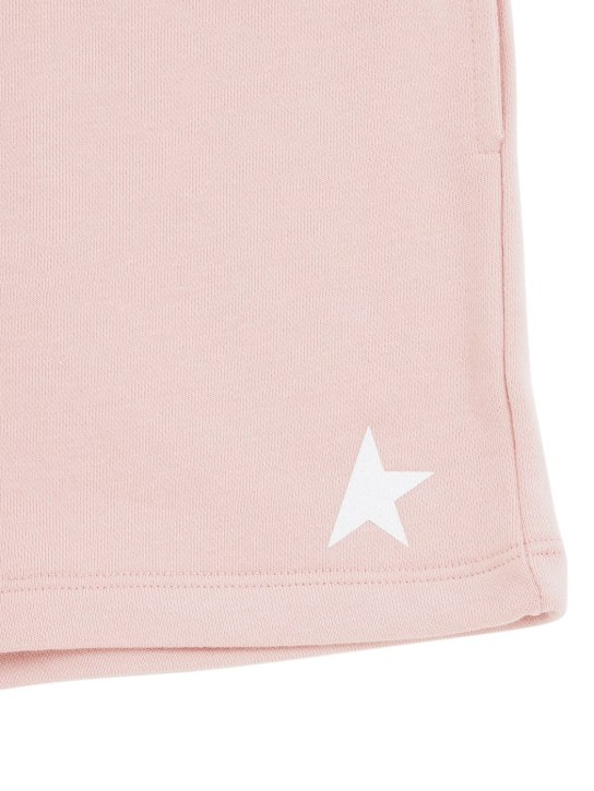 Golden Goose: Star cotton blend sweat shorts - Pink - kids-girls_1 | Luisa Via Roma
