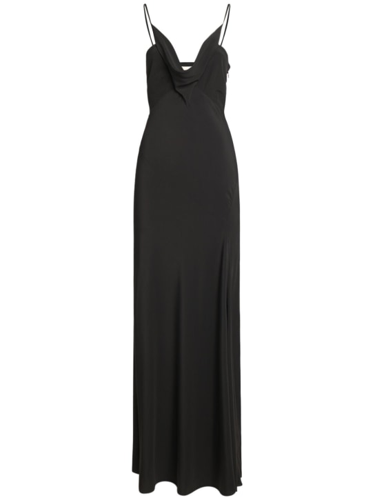 Isabel Marant: Kapri acetate & silk long dress - Black - women_0 | Luisa Via Roma