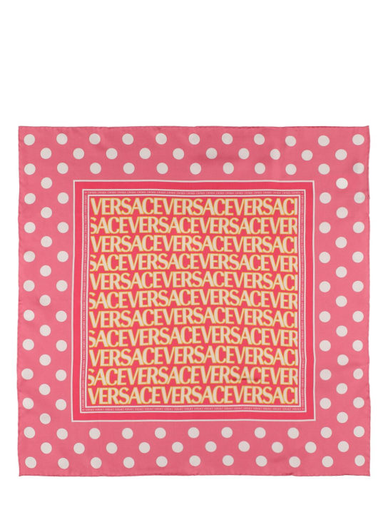 Versace: La Vacanza シルクツイルスカーフ - Fuxiapin - women_0 | Luisa Via Roma
