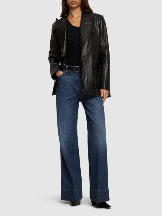 Magda Butrym: Oversize tailored leather blazer - Black - women_1 | Luisa Via Roma