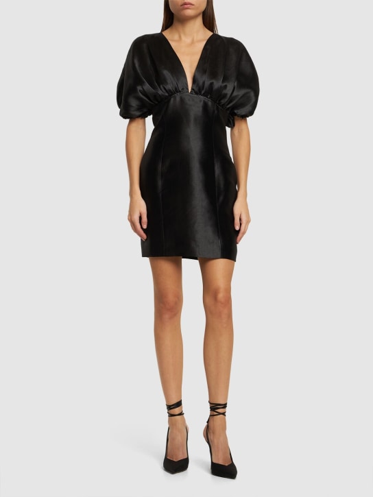 Rotate: Embellished puff sleeve mini dress - Siyah - women_1 | Luisa Via Roma