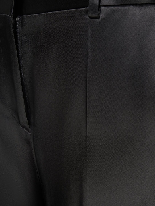 The Row: Encore midrise satin flared pants - Black - women_4 | Luisa Via Roma