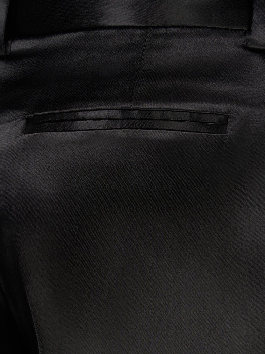 The Row: Encore midrise satin flared pants - Black - women_5 | Luisa Via Roma