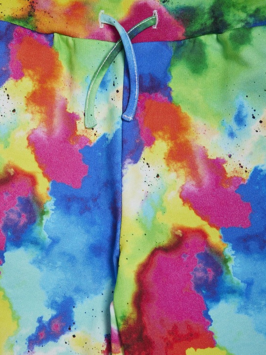 Dsquared2: Shorts in felpa di cotone tie dye - Multicolore - kids-boys_1 | Luisa Via Roma
