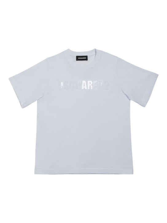 Dsquared2: T-Shirt aus Baumwolljersey mit Logo - Weiß - kids-boys_0 | Luisa Via Roma