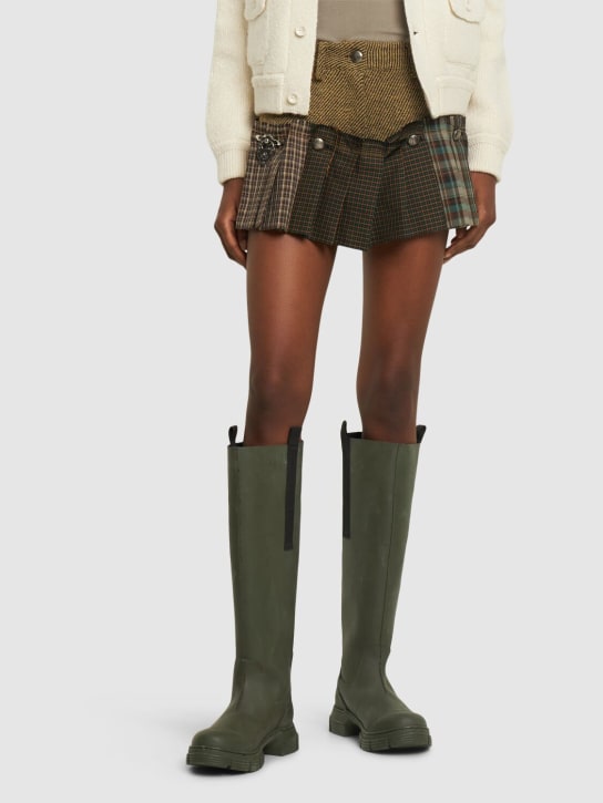 GANNI: 45mm Tall rubber rain boots - Asker Yeşili - women_1 | Luisa Via Roma