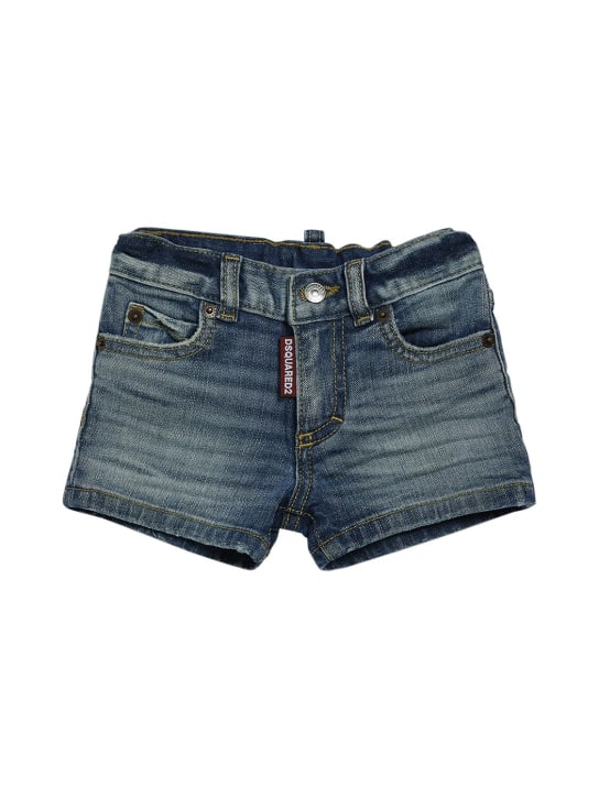 Dsquared2: Shorts de denim de algodón stretch - Azul - kids-girls_0 | Luisa Via Roma