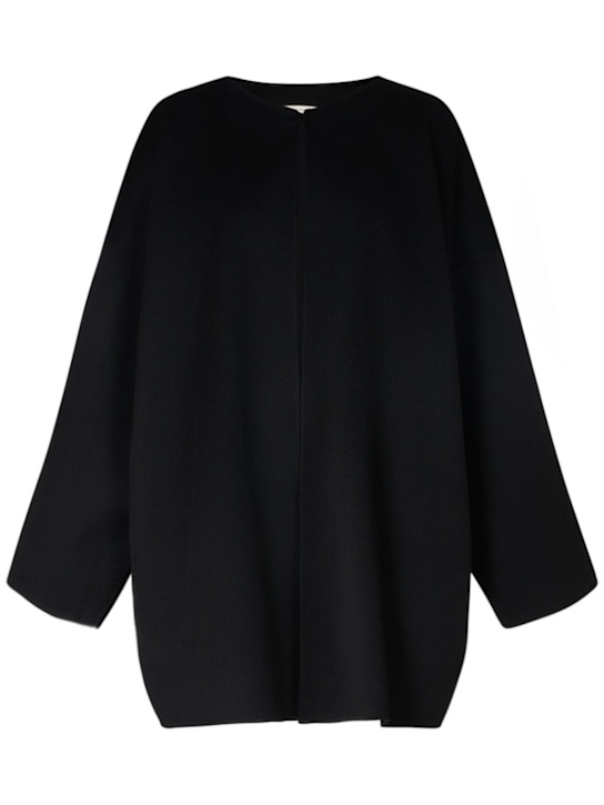 The Row: Raj collarless cashmere knit short coat - women_0 | Luisa Via Roma