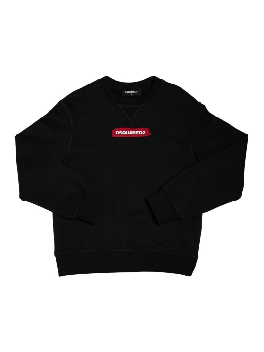 Dsquared2: Sweatshirt aus Baumwolle mit Logodruck - Schwarz - kids-girls_0 | Luisa Via Roma