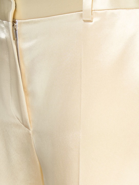 The Row: Encore midrise satin flared pants - Ivory - women_4 | Luisa Via Roma
