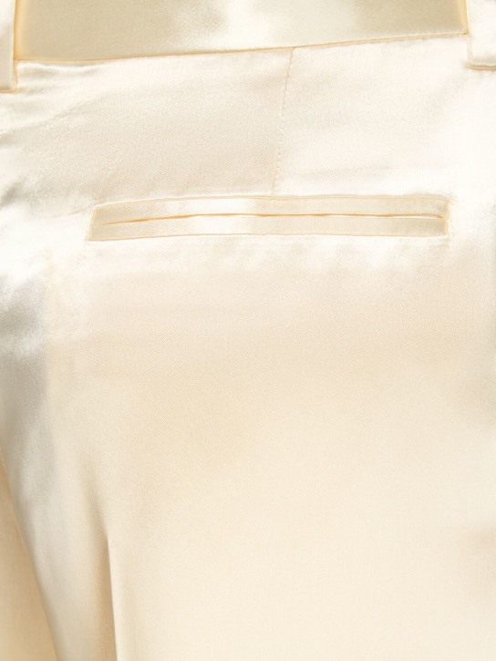 The Row: Encore midrise satin flared pants - Ivory - women_5 | Luisa Via Roma